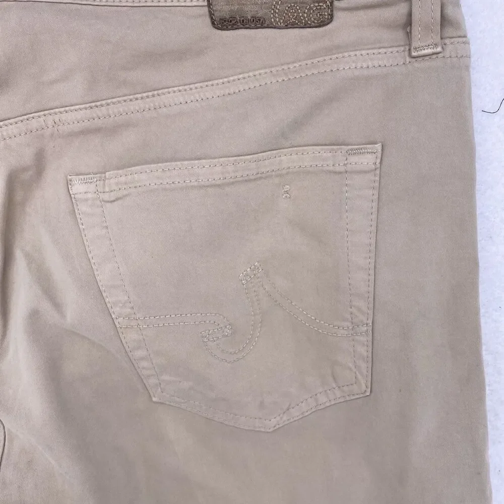 AG Adriano Goldschmied The Protege Straight Leg Pants 38x34 Khaki Tan Made in US